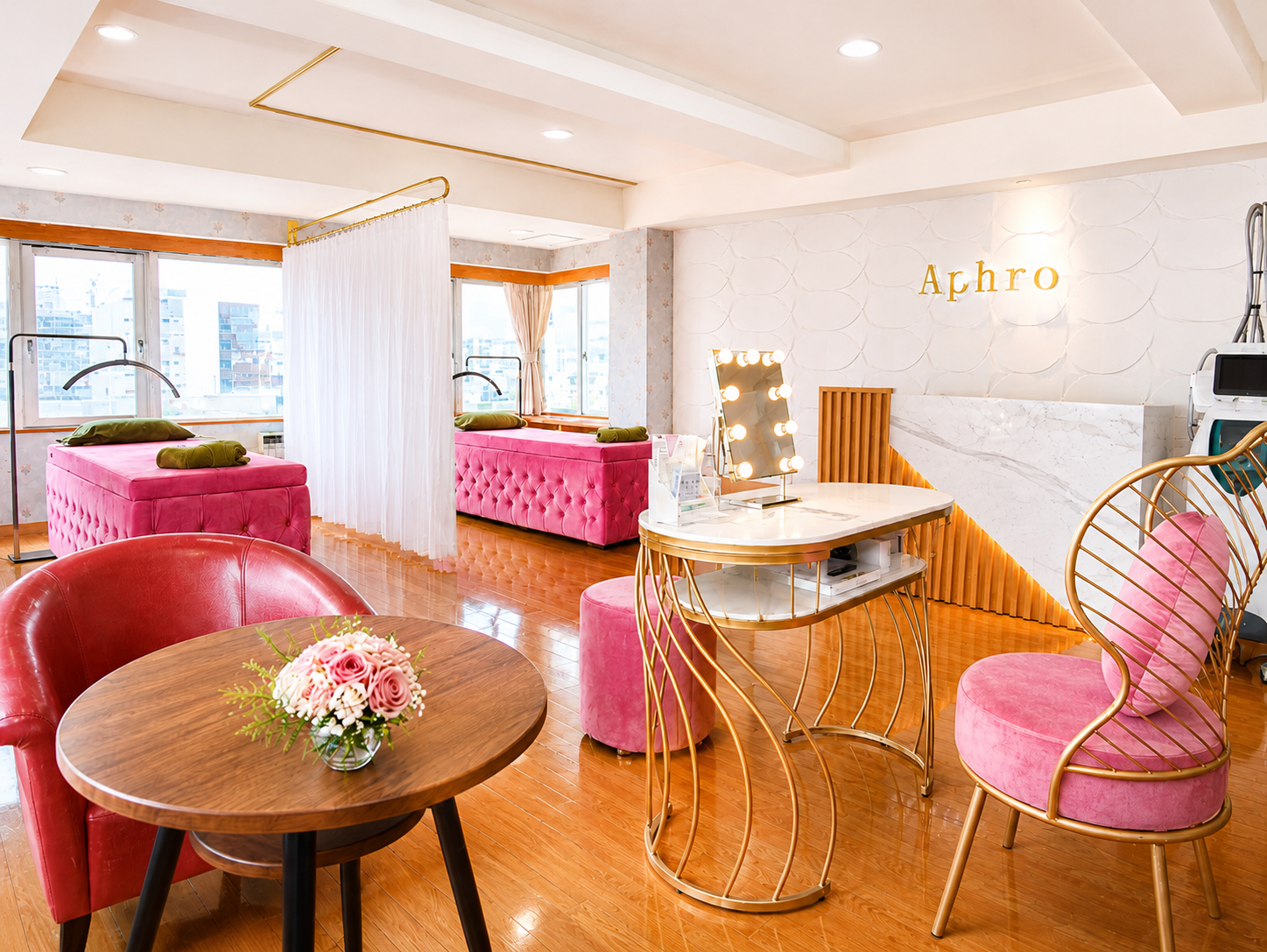 Private facial treatment room at Aphro